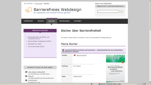 Darstellung einer Seite dieses Webauftritts bei Seitenzoom 100% und 1360px Bildschirmbreite