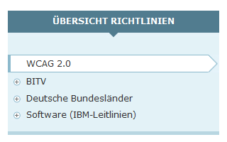 Navigationsleiste mit verschiedenen grafischen Informationsträgern